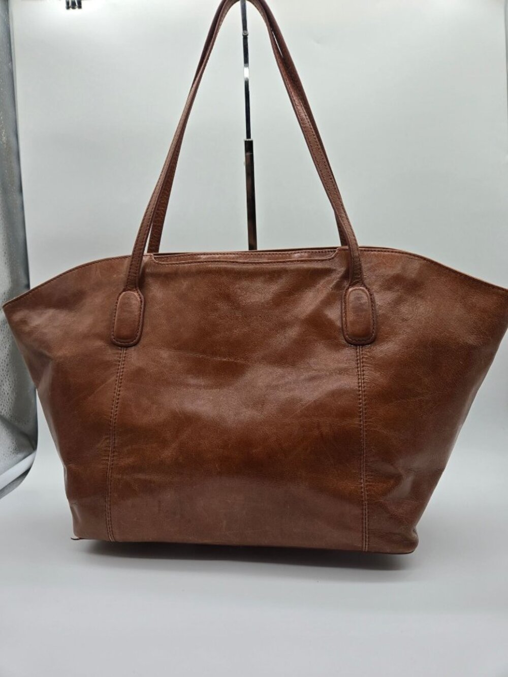 HOBO The Original Caramel Brown Leather Domed Tote Shoulder Bag Hobo Purse